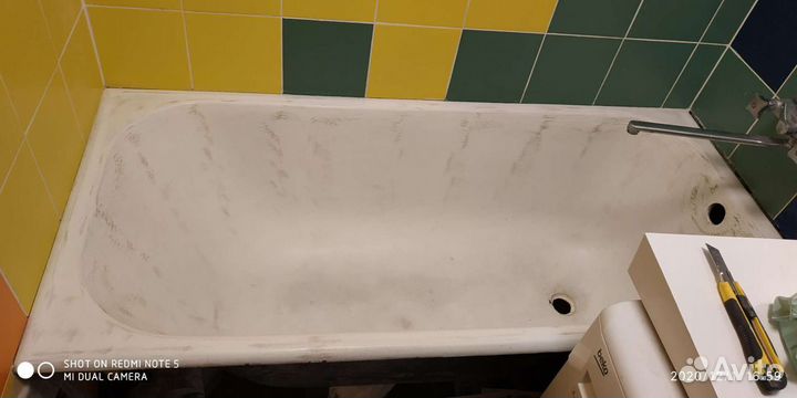 Реставрация ванны жидким акрилом, эмалировка ванны