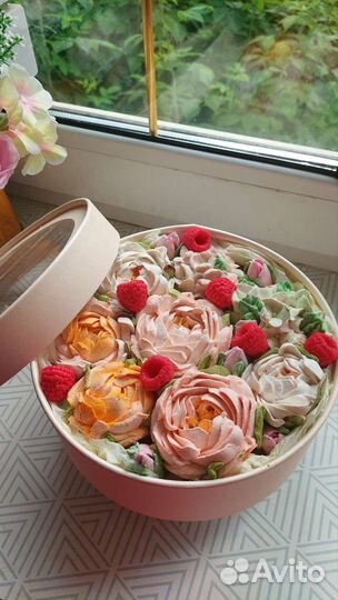 Цветы из зефира в коробочках