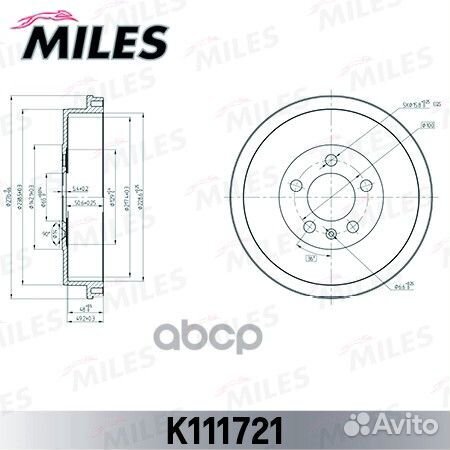 Барабан тормозной VW polo russia k111721 Miles