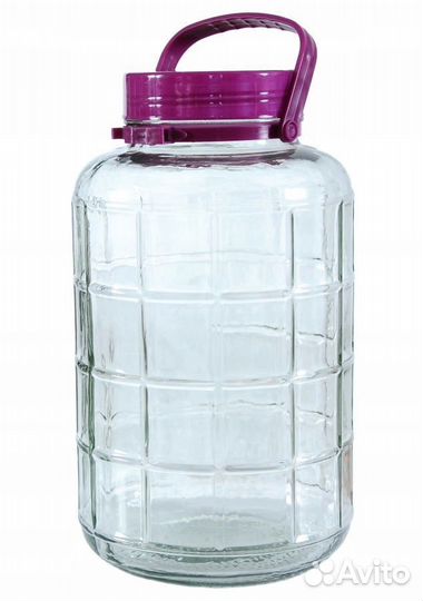 Банка стеклянная с ручкой на 8 литров