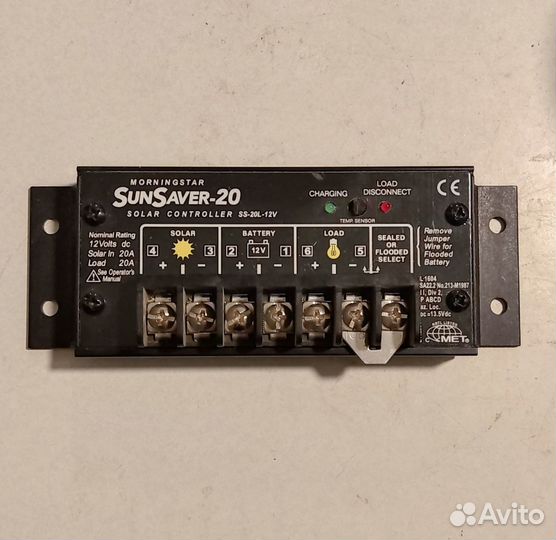 Контроллер Morningstar SunSaver 20L-12 В (20 А)