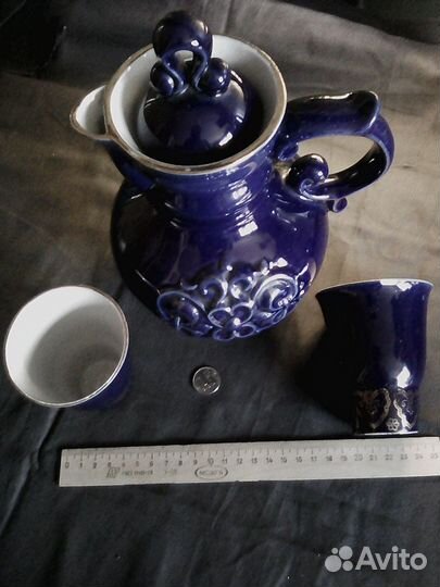 Кувшин/стаканы/н-р д/воды-сока/1972/Кобальт