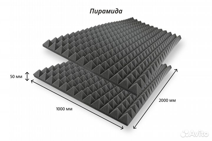 Акустический поролон пирамида