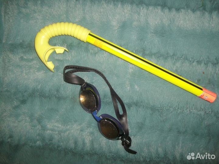 Набор ласты новые детские и трубка с очками