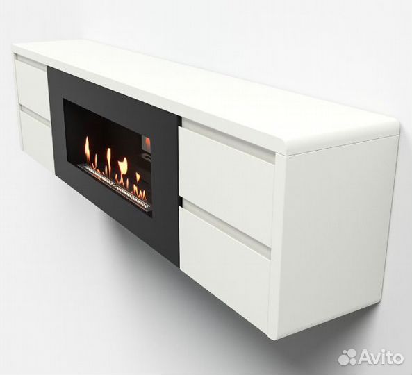 Тумба и биокамин Firelight BFP/P-1700 lux белая