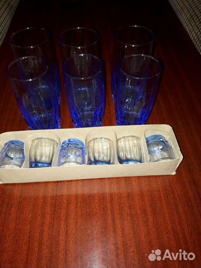 Стаканы, фужеры, рюмки цветное стекло СССР