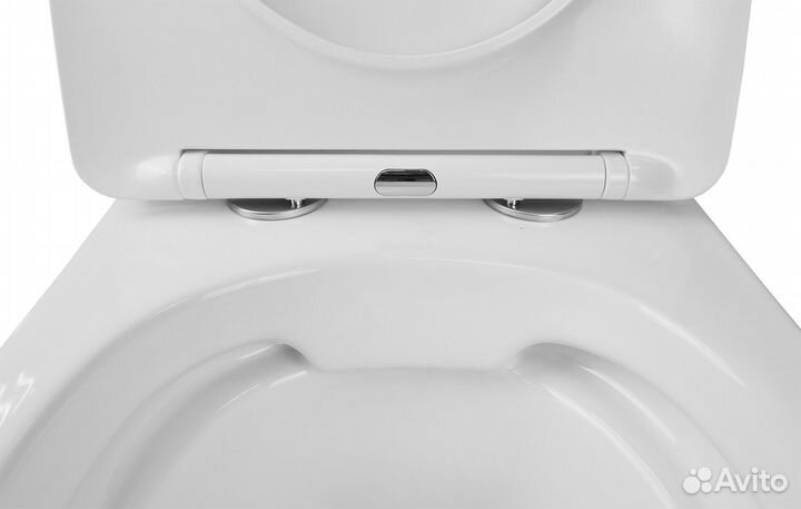 Унитаз подвесной безободковый, с сидением микролифт, белый