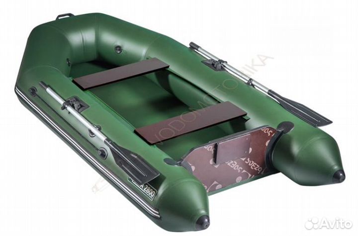 Лодка пвх под мотор Барс-2800, двухместная, зелён