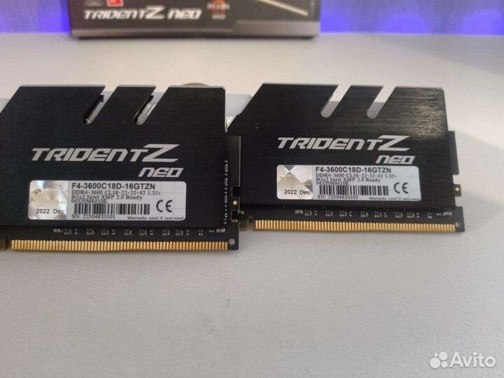 Оперативная память ddr4 16gb (8gbx2) 3600MHz