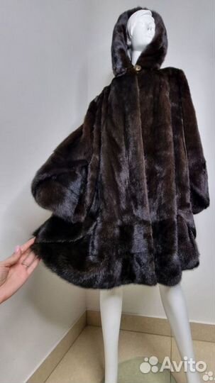 Шуба норковая с капюшоном бабочка