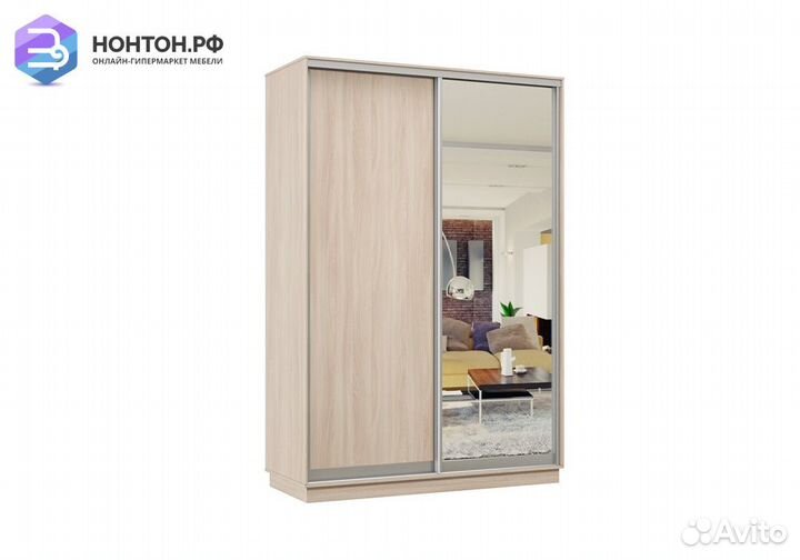 Шкаф-купе двухдверный Арктур ясень шимо светлый