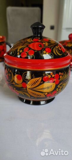 Деревянная посуда хохломская поспись