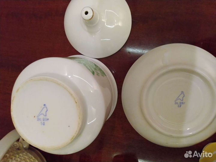 Кофейная пара, сахарница, пиала