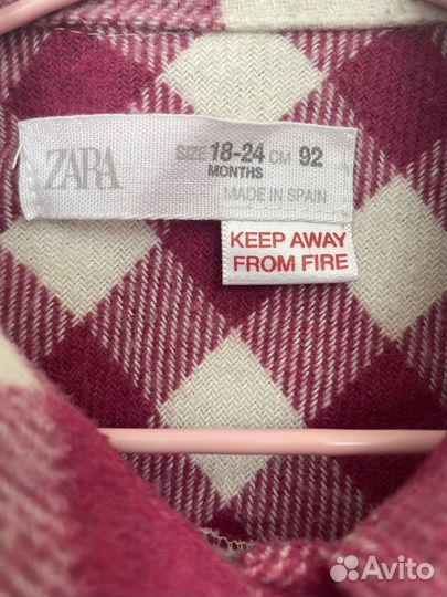 Рубашка zara для девочки 92