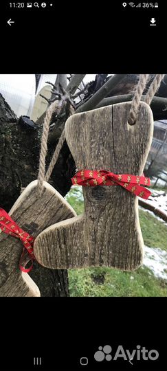 Носок деревянный декоративный