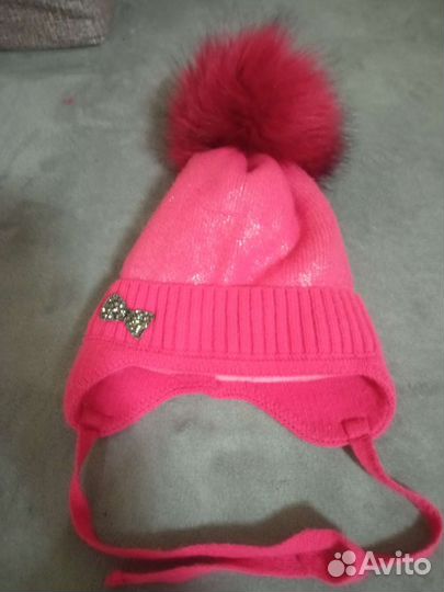 Шапка детская для девочки зимняя на 2-3 года