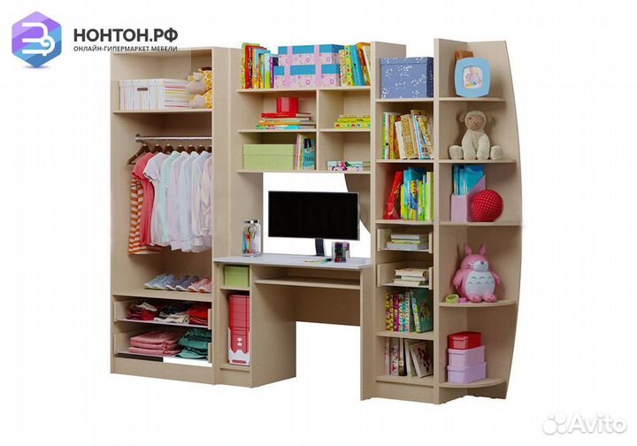 Стенка Юниор-2 ванильный / дуб беленый