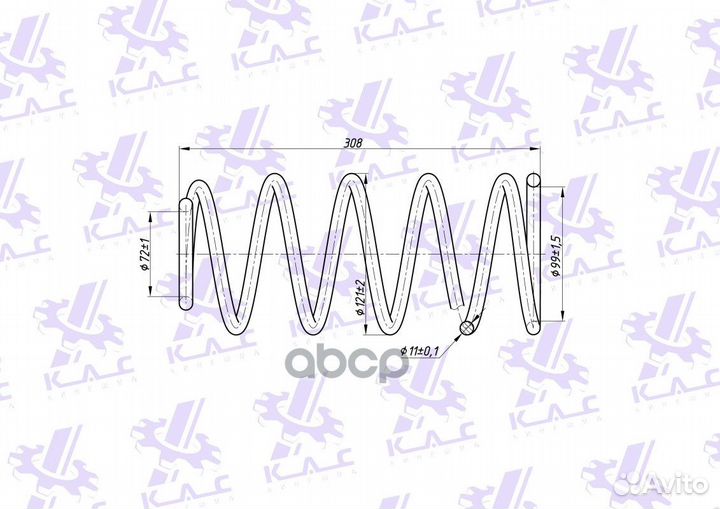 Пружина задней подвески standard для а/м Hyundai