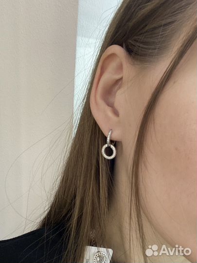 Серьги кольца Pandora Логомания