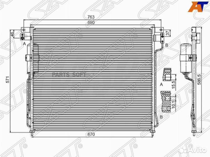 Радиатор кондиционера Ниссан Патфаиндер 04