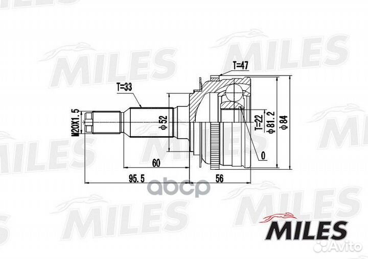 Шрус chevrolet lacetti 1.4/1.6/1.8 05- нар. GA2