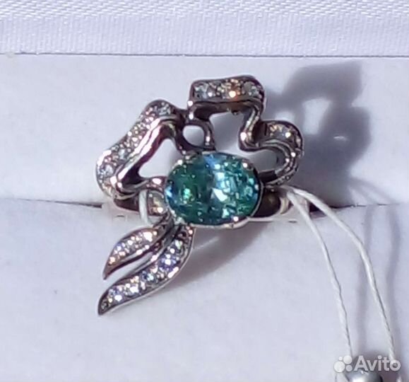 Серебряное кольцо с аквамарином