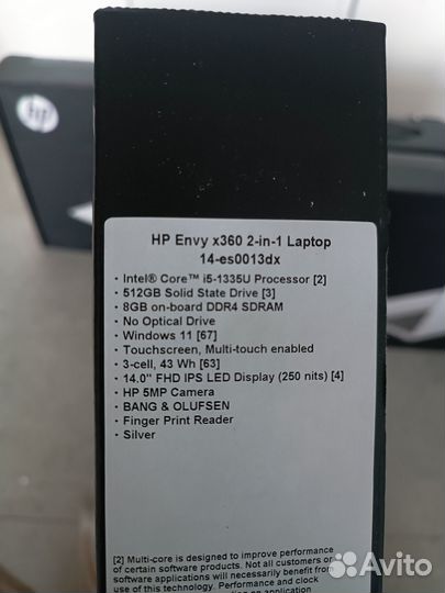 Новый ноутбук HP envy X360 14 I5 2023