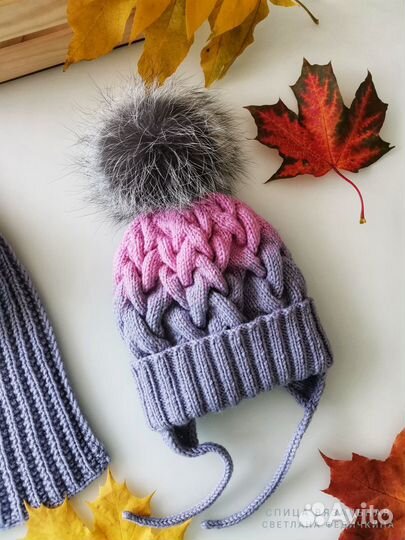 Шапка и снуд ручной работы 50-53 см и 54-57 см