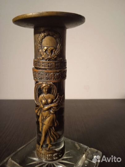 Подсвечник старинный, антик, бронза