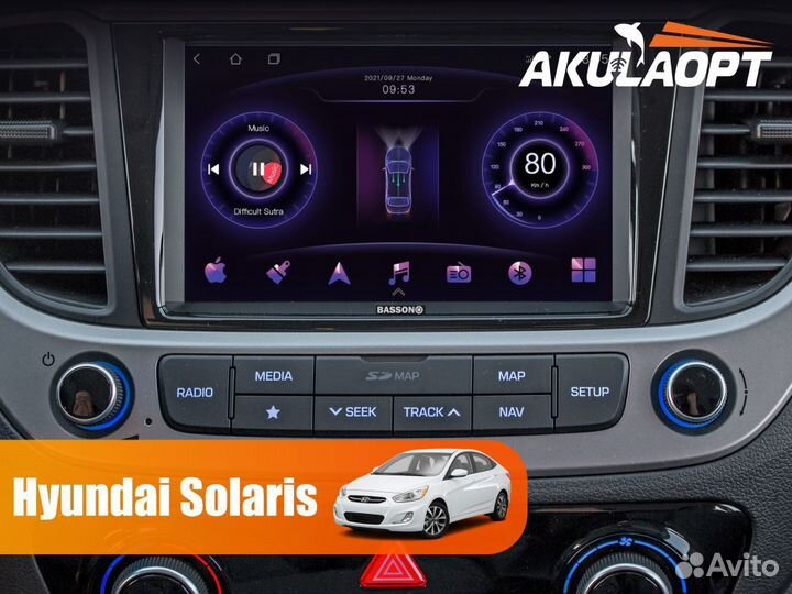 Магнитола Basson V2 4/64 +4G для Hyundai Solaris