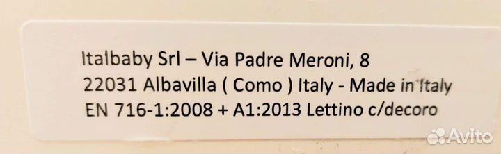 Кроватка Italbaby оригинал+матрас,белье, бортик