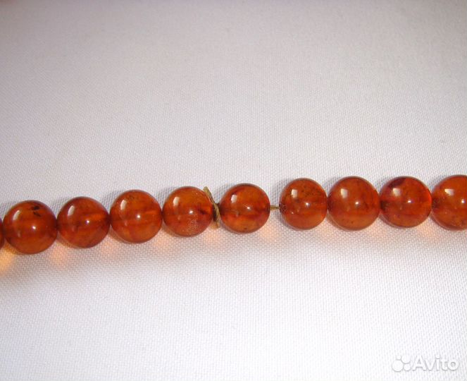 Янтарные Бусы Шарики Янтарь Коньяк винтаж СССР