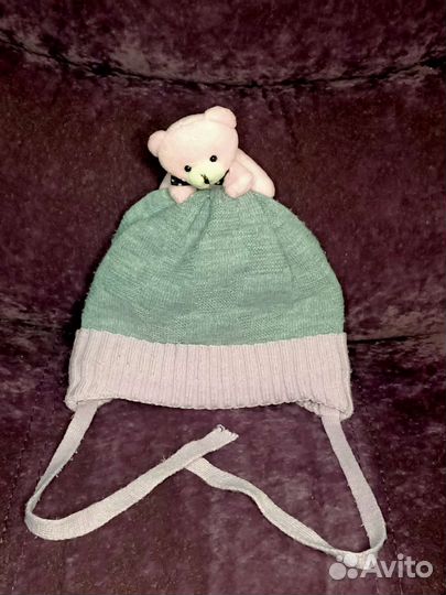 Шикарная зимняя шапка для девочки 44-46