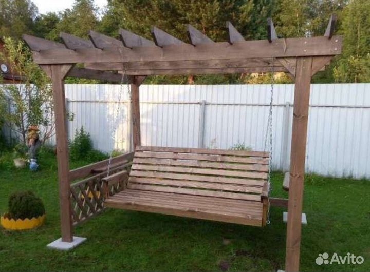 Деревянная качеля пергола решетки шпаллера