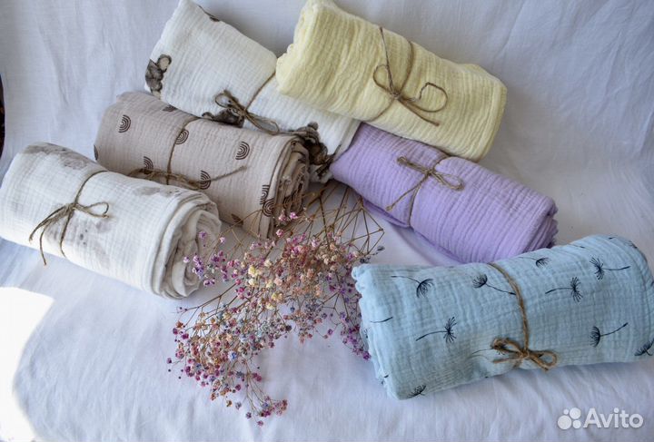 Муслиновые пеленки новые большие