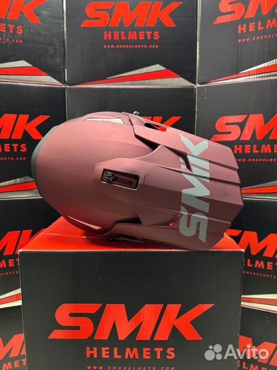 Мотошлем кроссовый SMK allterra, цвет бордовый