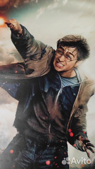 Плакат постер Гарри Поттер на холсте большой