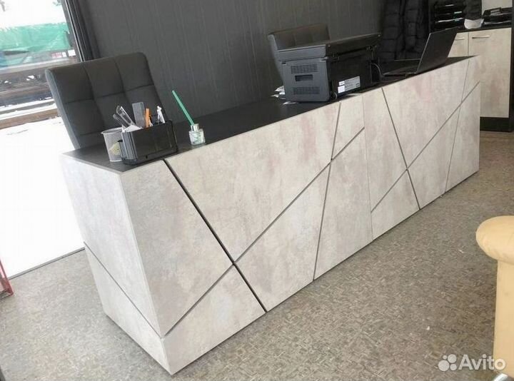 Стол руководителя Концепт Серый Мрамор