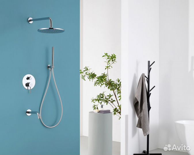 Душевая система abber Wasser Kreis AF8117 скрытого монтажа с изливом, хром