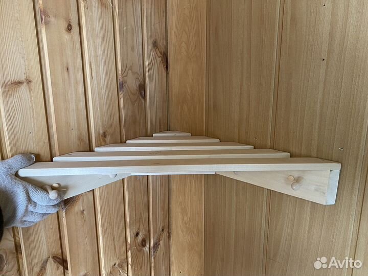 Угловая полка вешалка с 5-ю крючками