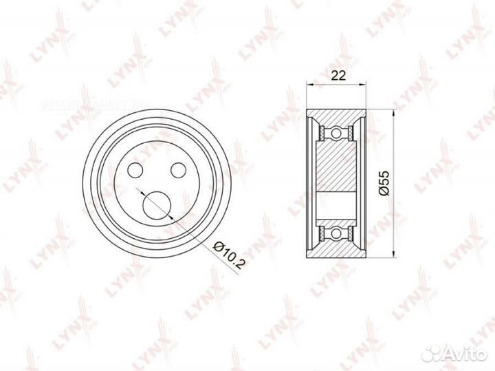 Lynxauto PB-1052 Ролик натяжной ремня грм