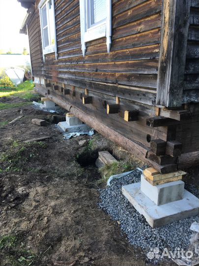 Подъем домов, бань, замена венцов