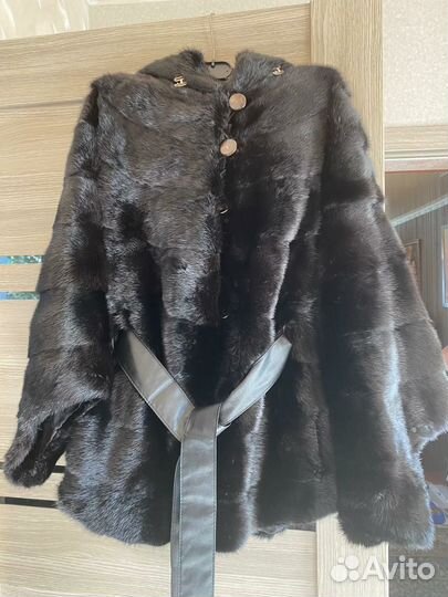 Шуба норковая с капюшоном 50 52