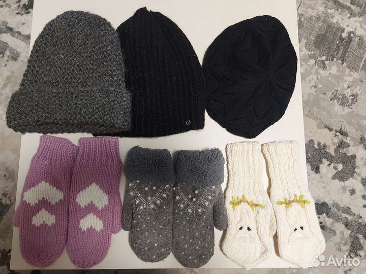 Шапка шарф и варежки