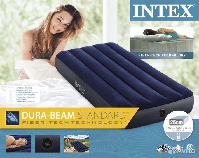 Надувной матрас 76Х191Х25 см (64756 )