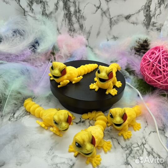 Гекон:подвижная игрушка 3Д печать антистресс