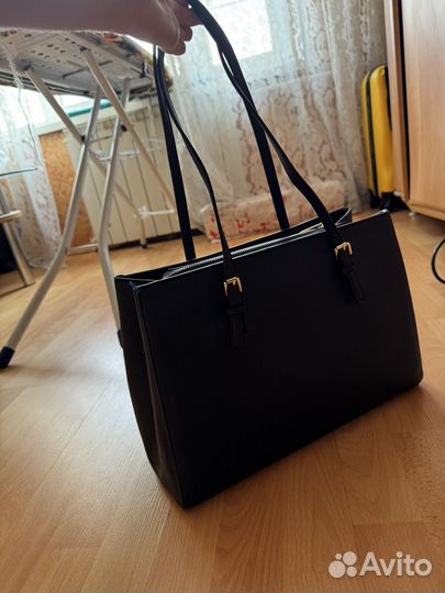 Сумка синяя кожзам 25х38 см