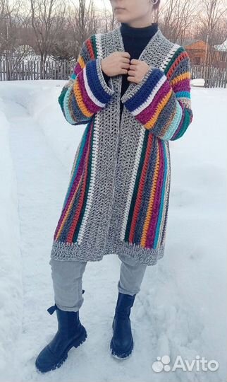 Кардиган бохо вязаный