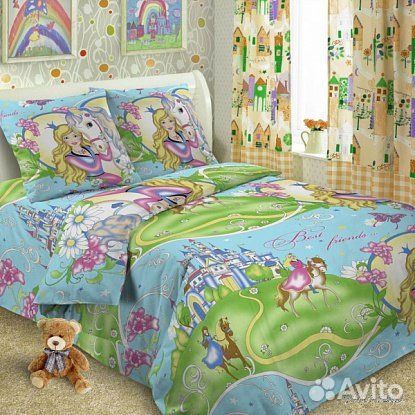 Белье постельное детское 1,5 сп (поплин)