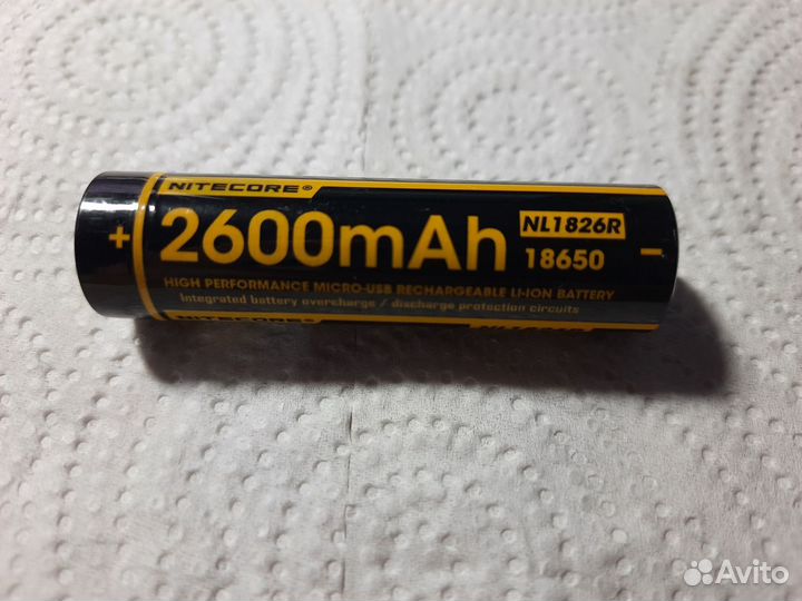 Nitecore micro USB rechargeable LI-ION battery